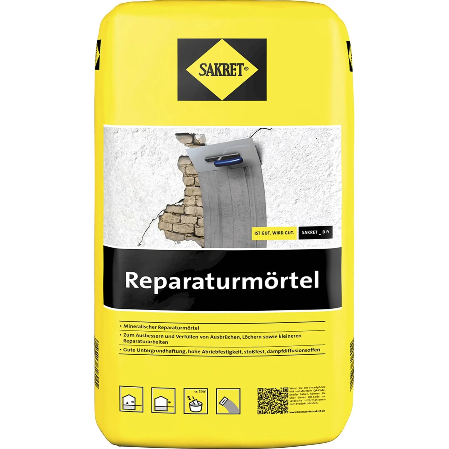 Sakret Reparaturmörtel Grau 10 kg für Beton Mauerwerk innen außen