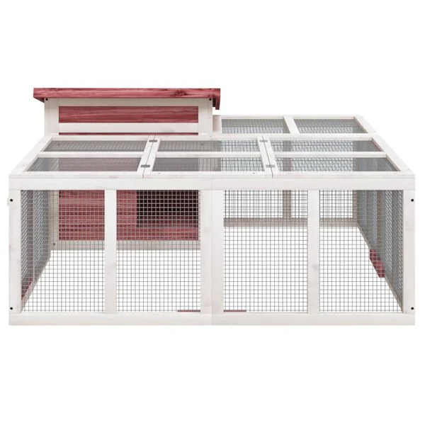 vidaXL Kaninchenstall Mokka 144x123x67 cm Massivholz Kiefer Outdoor