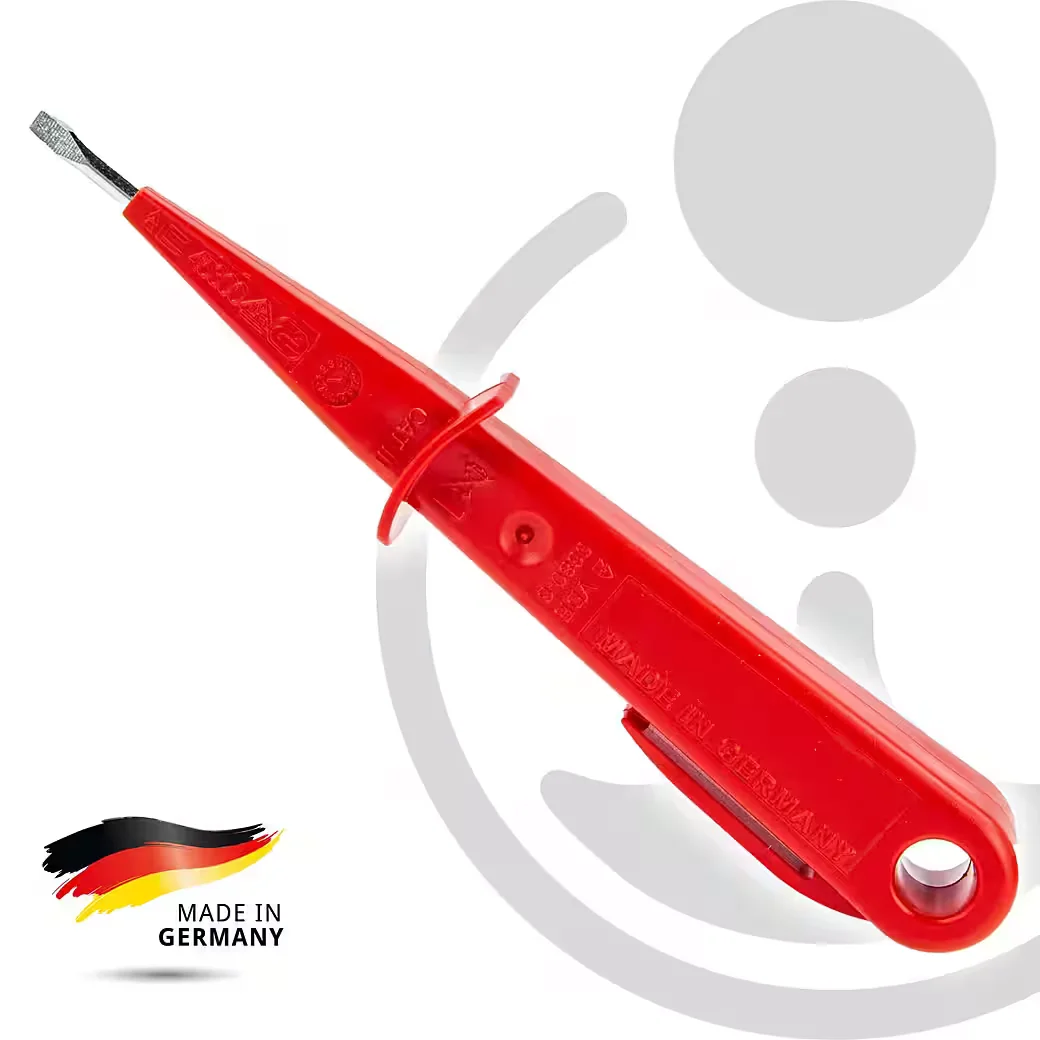 EUROTOOLS Schraubendreher Phasenprüfer 250V Schlitz 150mm Elektriker