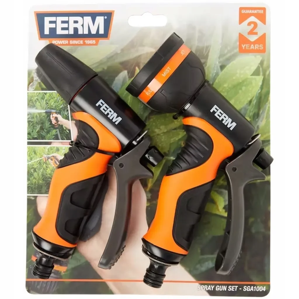 Ferm Gartenregner und Spritzpistole Bewässerungsset Gartenschlauch