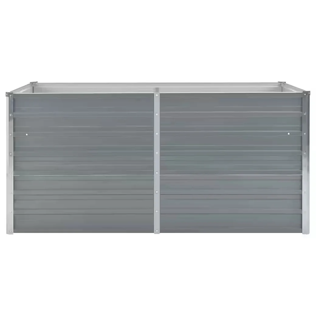 Hochbeet aus verzinktem Stahl 160 x 80 x 77 cm Grau Pflanzkasten