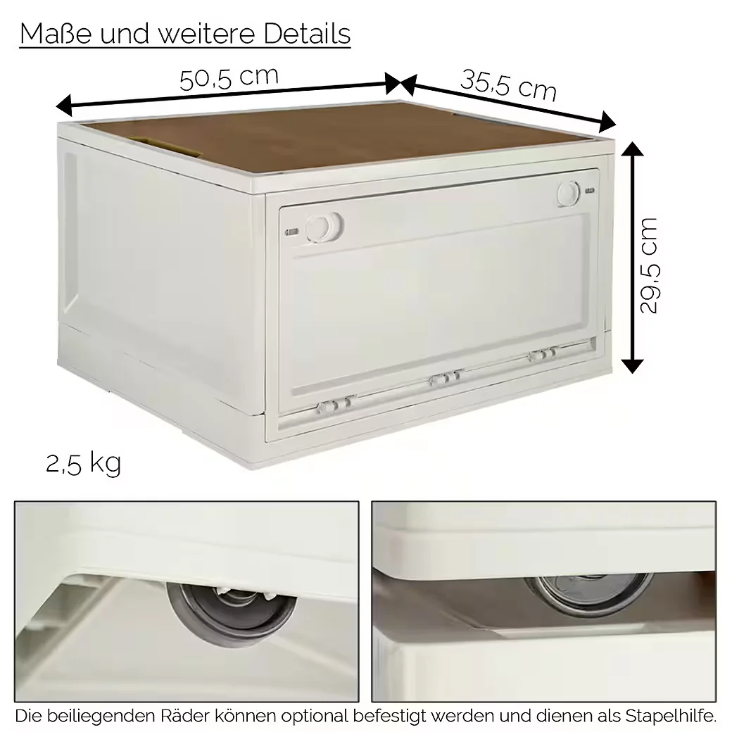 Faltbox Storage Box 45 L Klappbox faltbar 50x35x29 cm Beige Camping