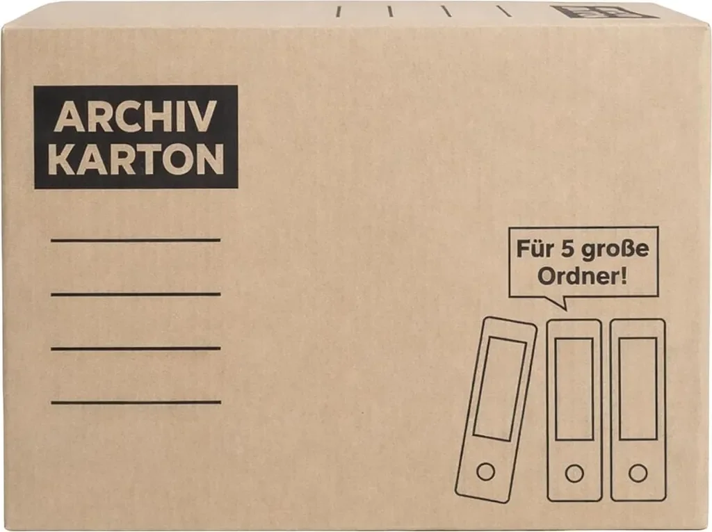 BURI Archivkarton Archivbox für 5 A4 Ordner, stapelbar 30 kg
