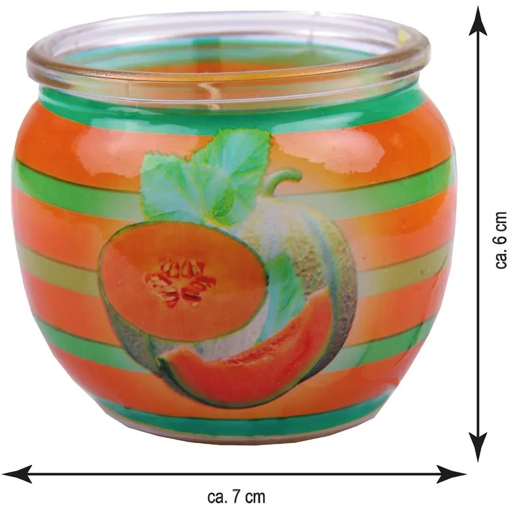Duftkerze Motiv im Glas lange Brenndauer angenehmer Duft Fresh Melon