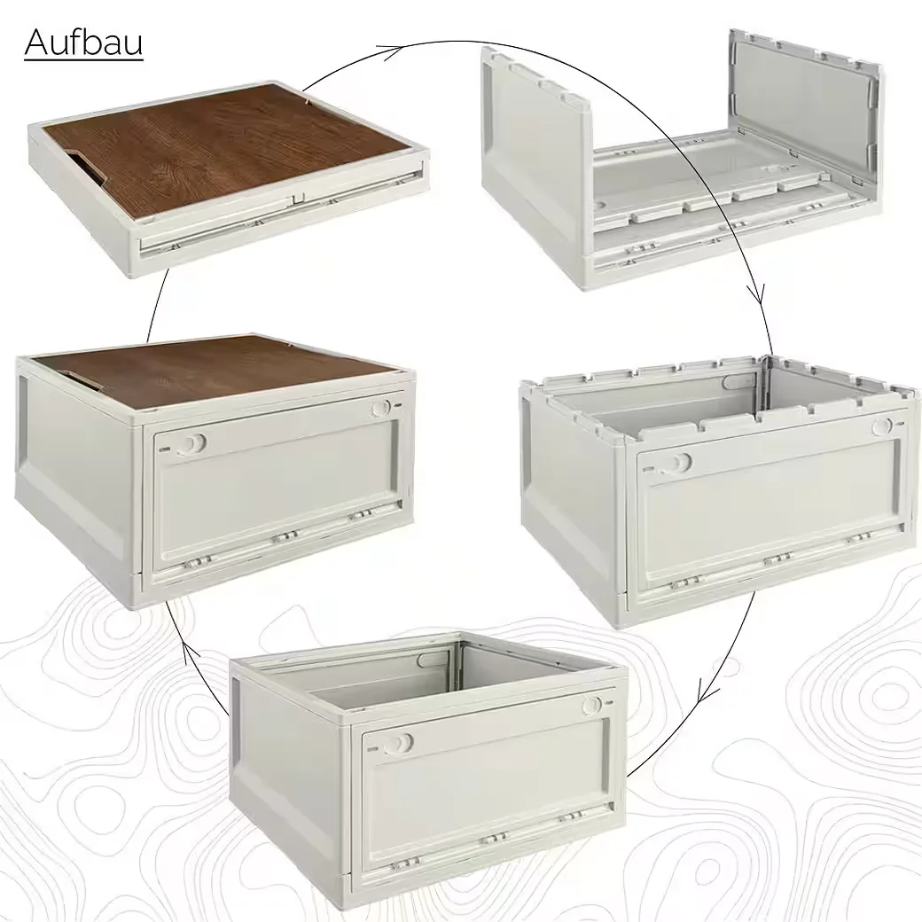 Faltbox Storage Box 45 L Klappbox faltbar 50x35x29 cm Beige Camping
