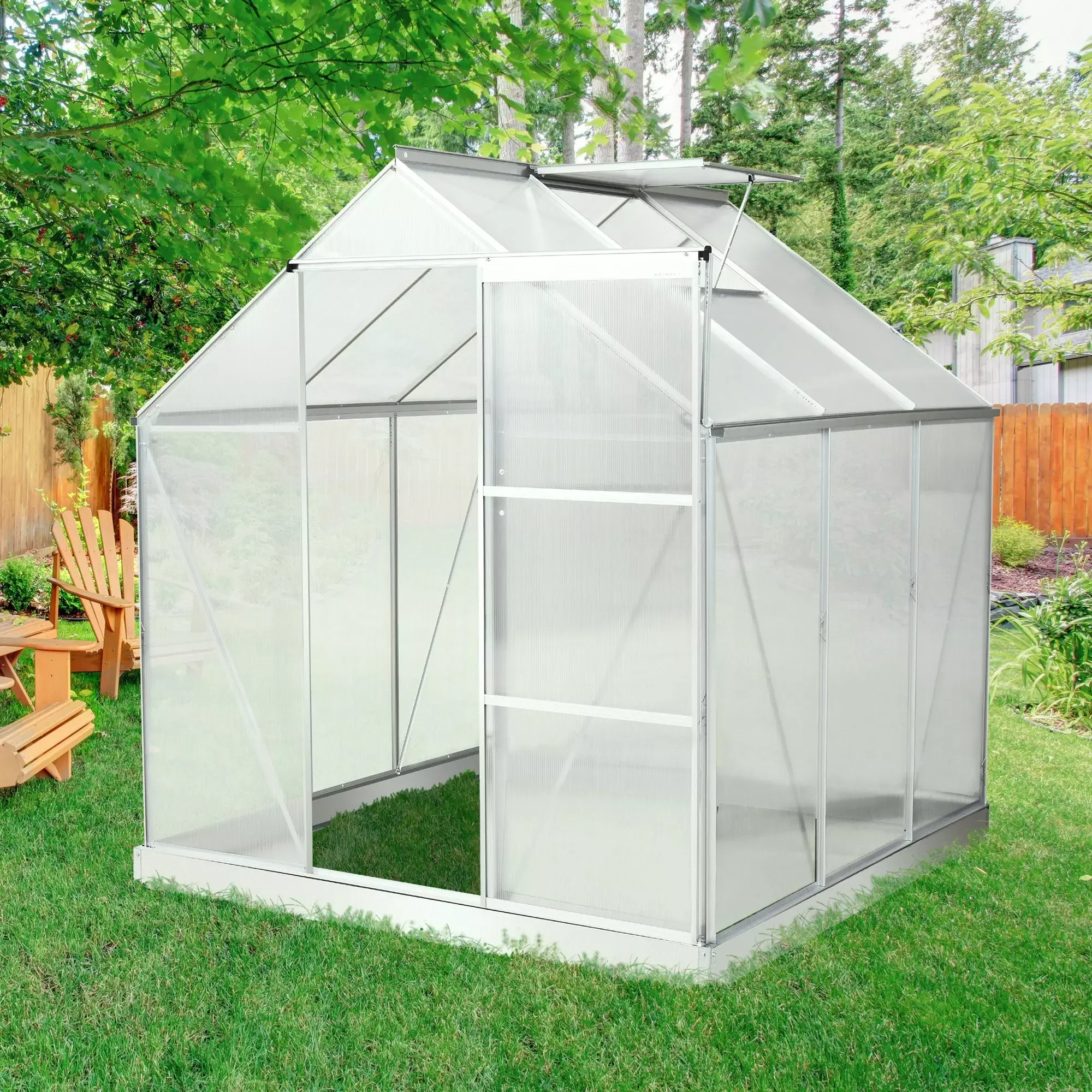 Outsunny Gewächshaus mit Alu Gestell für Garten und Anzucht
