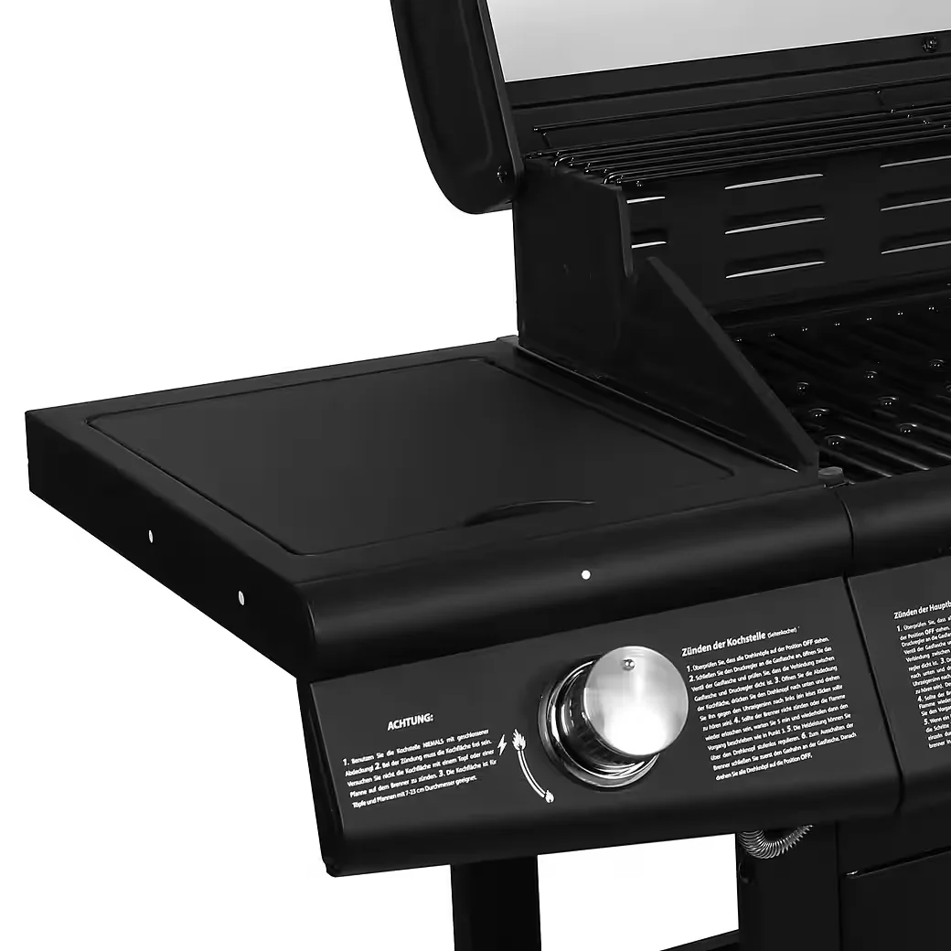 Gasgrill RED 6 plus 1 Piezozündung Grillspießauflage mit Fettwanne BBQ
