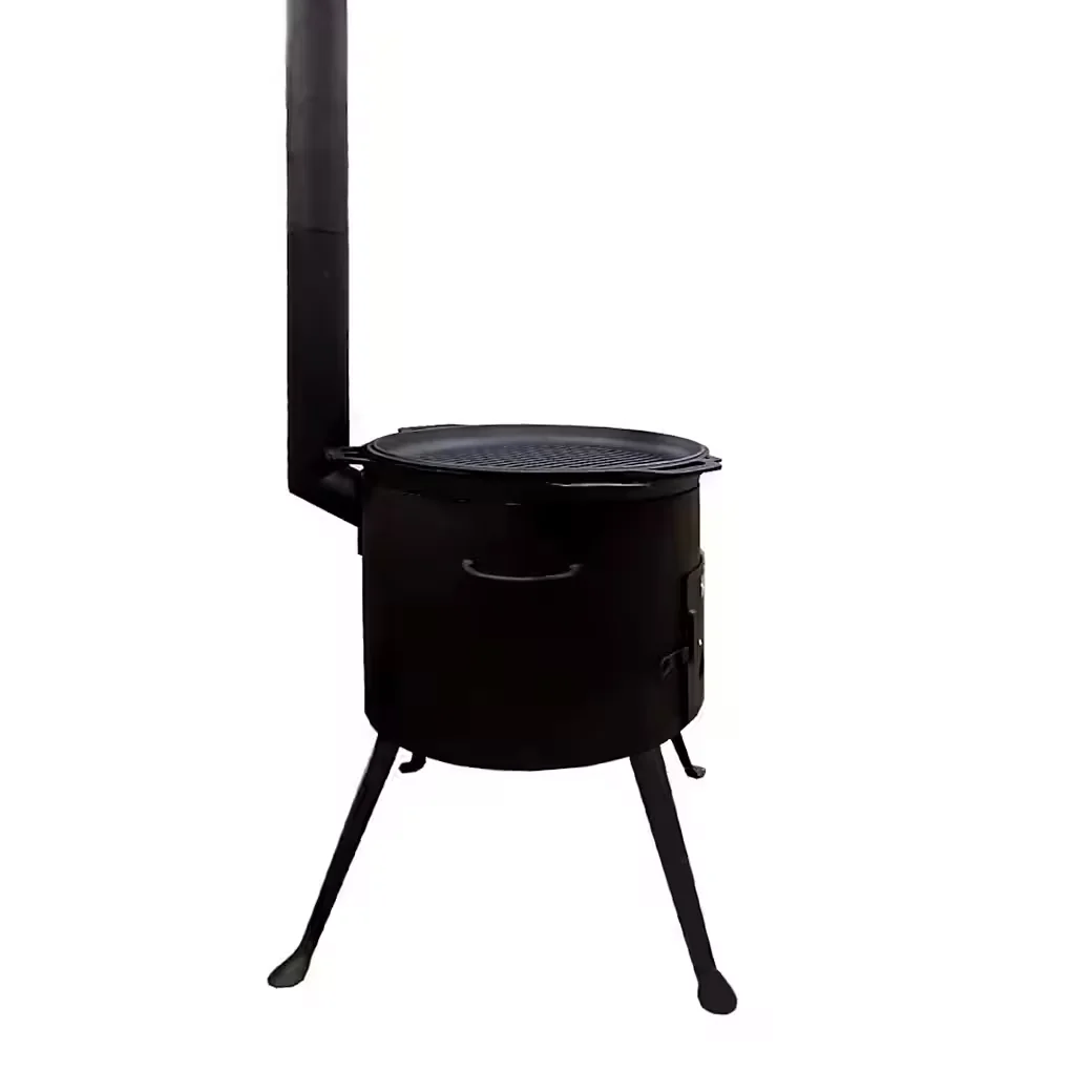 Utschak Holzkohlegrill Set mit Kasan 15L Schornstein Schüreisen Outdoor