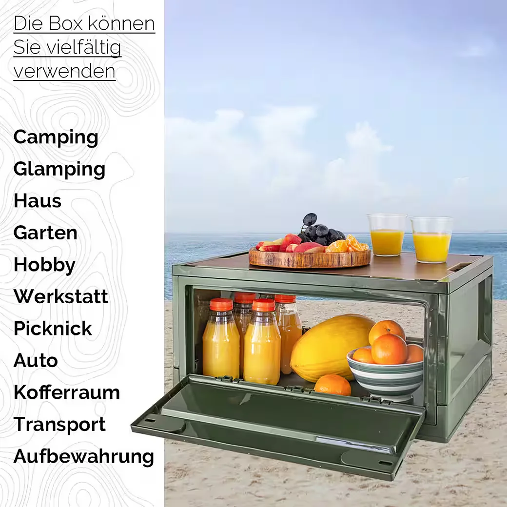 Faltbox Storage Box 35 L Camping Klappkiste faltbar 47x35x24 cm Grün