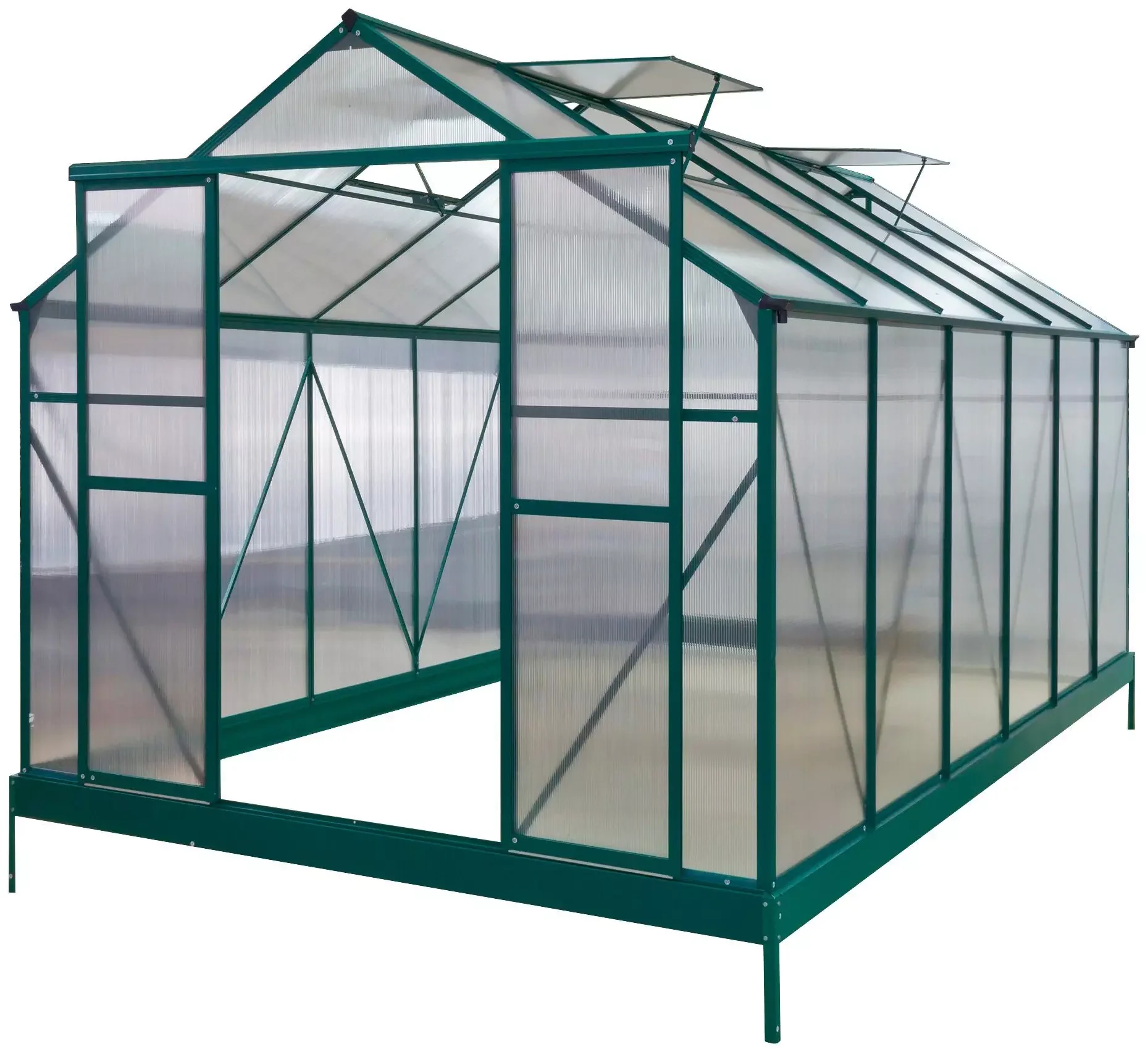 KONIFERA Gewächshaus Asti 4300, BxTxH: 244 x 437 x 215 cm, 6 mm Wandstärke, Komplett-Set