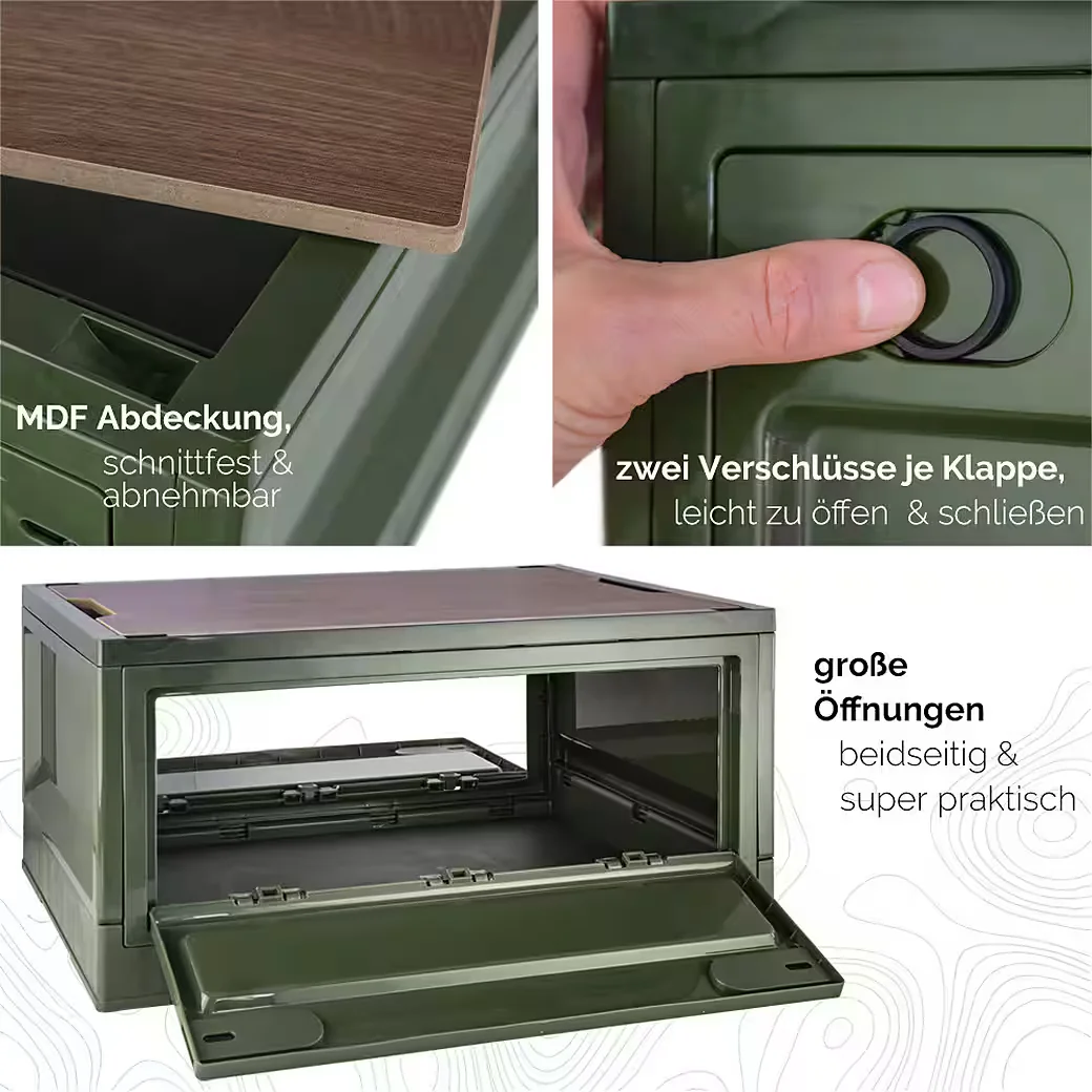Faltbox Storage Box 35 L Camping Klappkiste faltbar 47x35x24 cm Grün