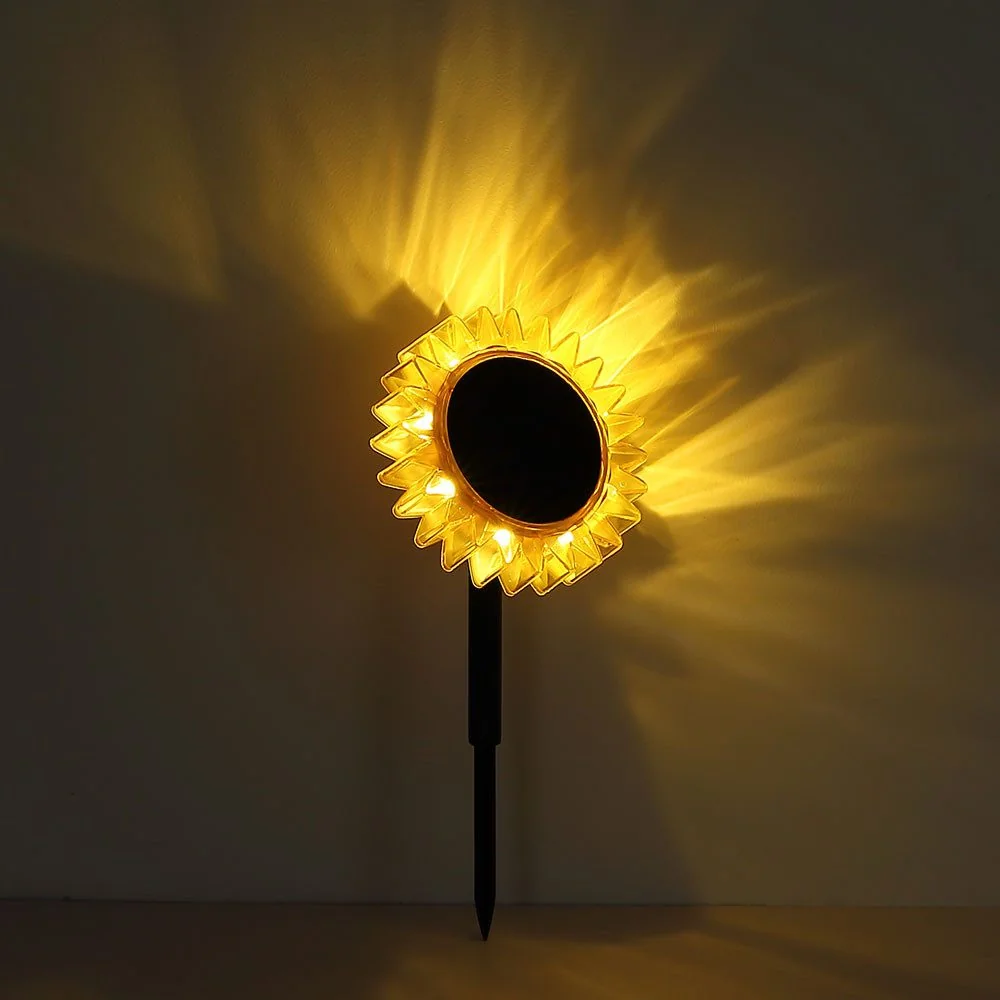 GLOBO LIGHTING LED Solarleuchte Sonnenblume Warmweiß Stecklampe Außen