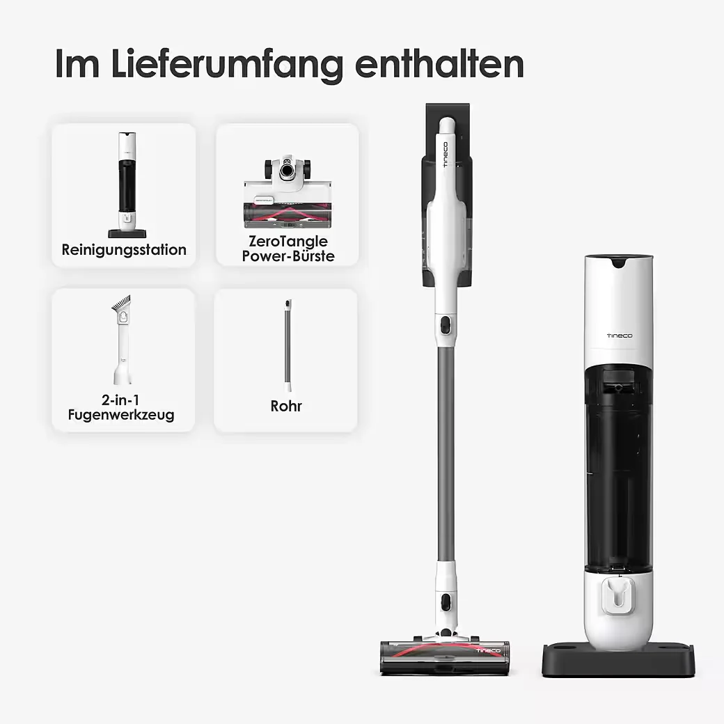 Akku-Stielstaubsauger Pure One Station 5, 2x6-fach Filter für Allergiker und Tierhaushalte