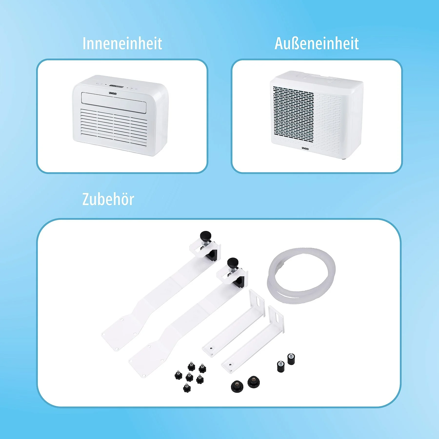 UNOLD 86320 mobiles Split Klimagerät 5000 BTU Weiß für 12 m2 EEK A