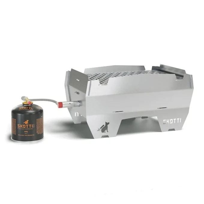 SKOTTI GRILL steckbarer Edelstahl Gasgrill 2.0 Camping mit Tasche
