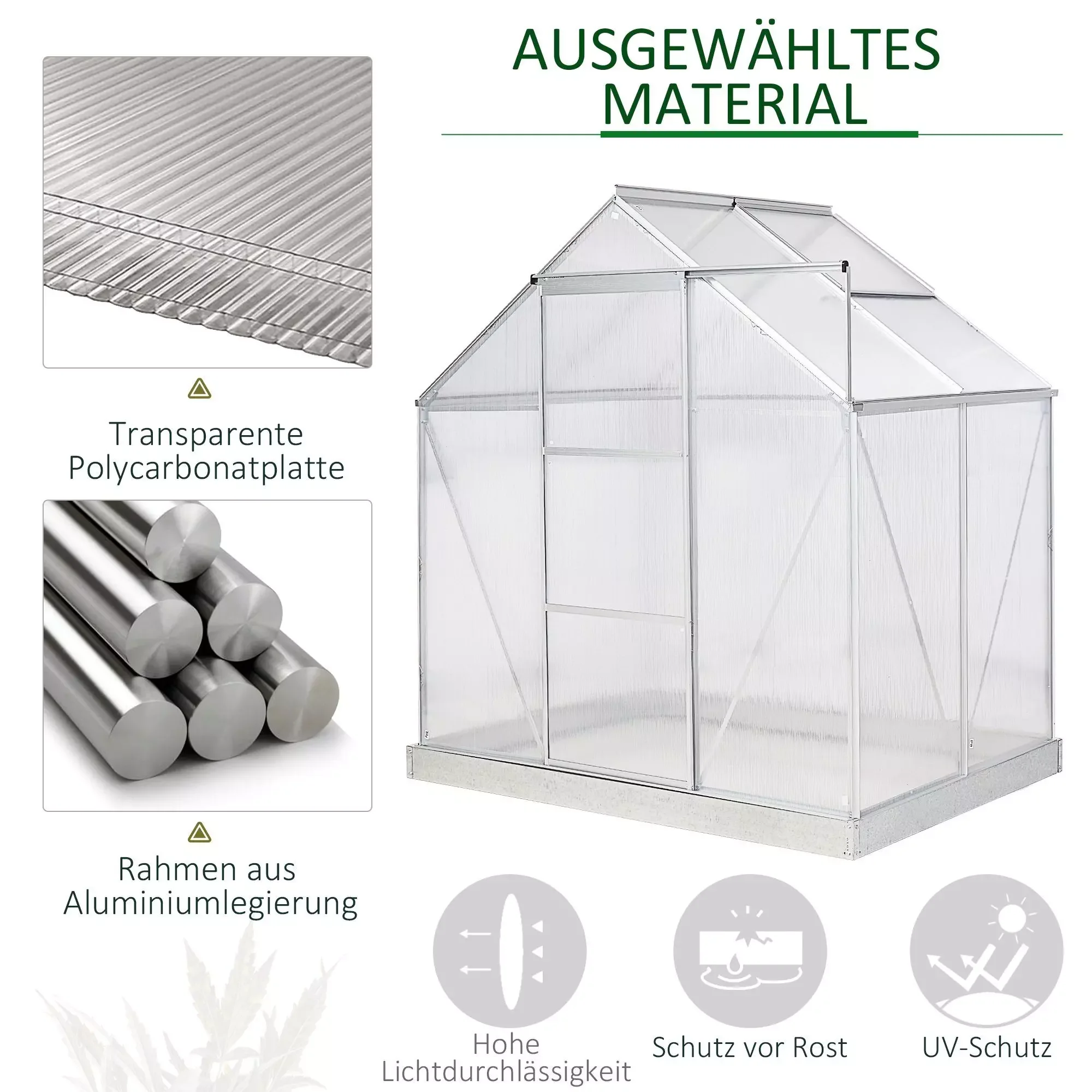 Outsunny Gewächshaus mit Alu Gestell Treibhaus für Garten