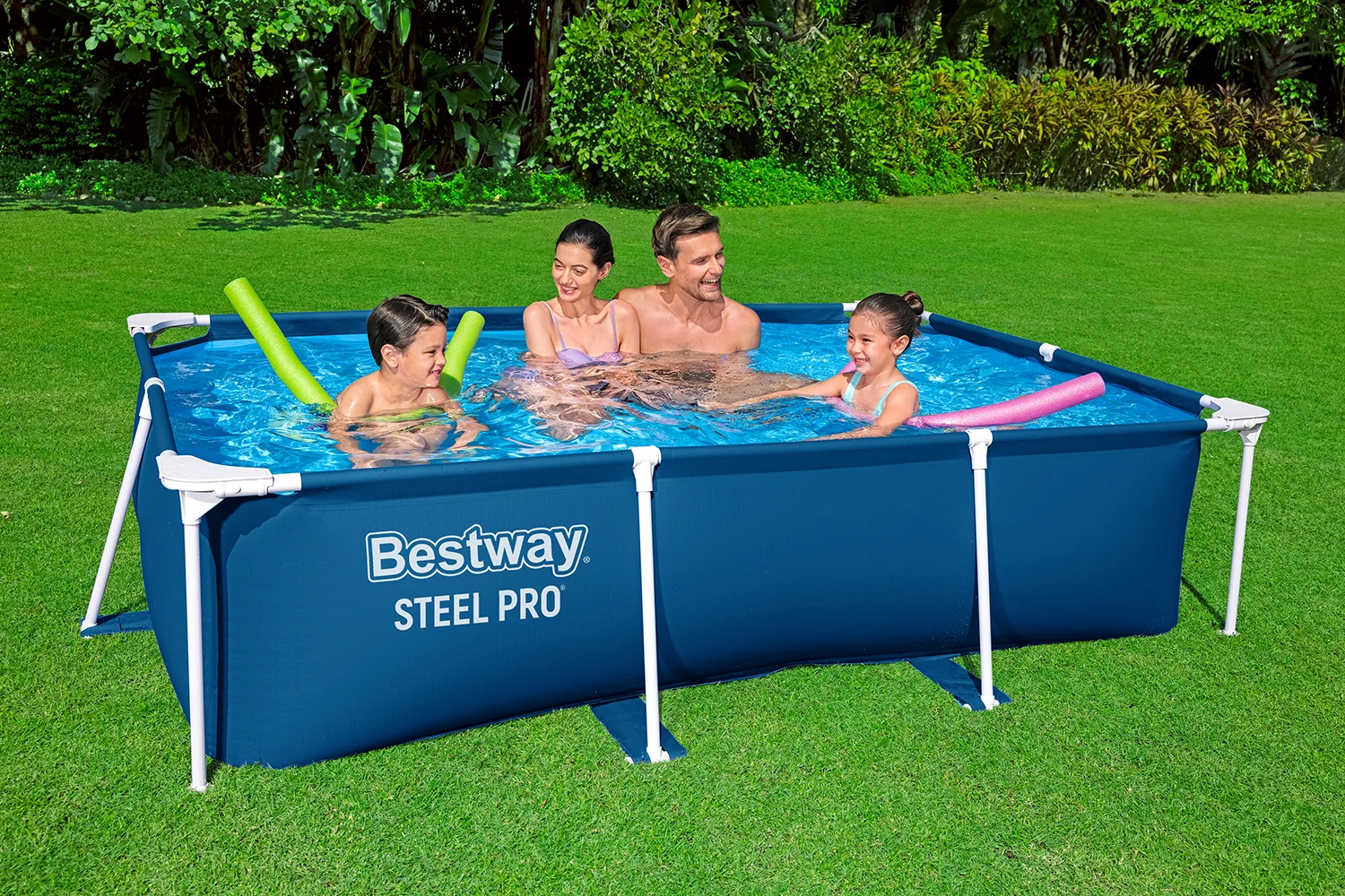 Steel Pro® Frame Pool ohne Pumpe 259 x 170 x 61 cm, dunkelblau, eckig