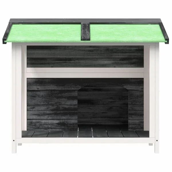 vidaXL Hundehütte Grau Outdoor 96x87x80,5 cm Massivholz Kiefer