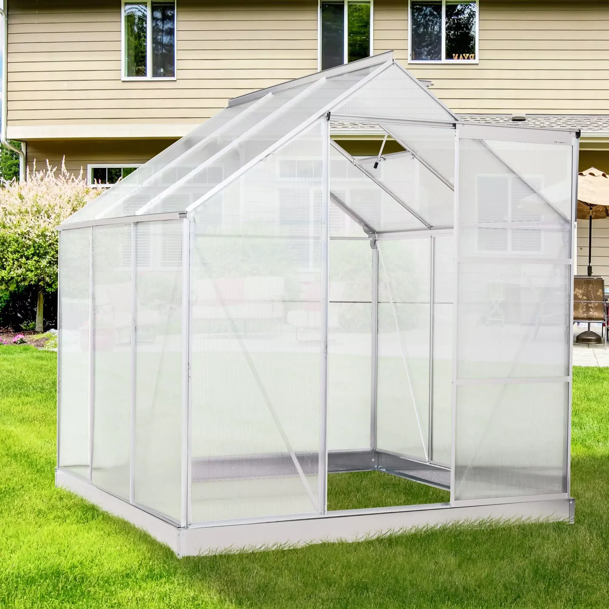 Outsunny Gewächshaus mit Alu Gestell für Garten und Anzucht