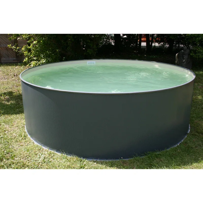 Stahlwandpool rund 450x120cm 0,4mm anthrazit Folie 0,3mm sand overlap