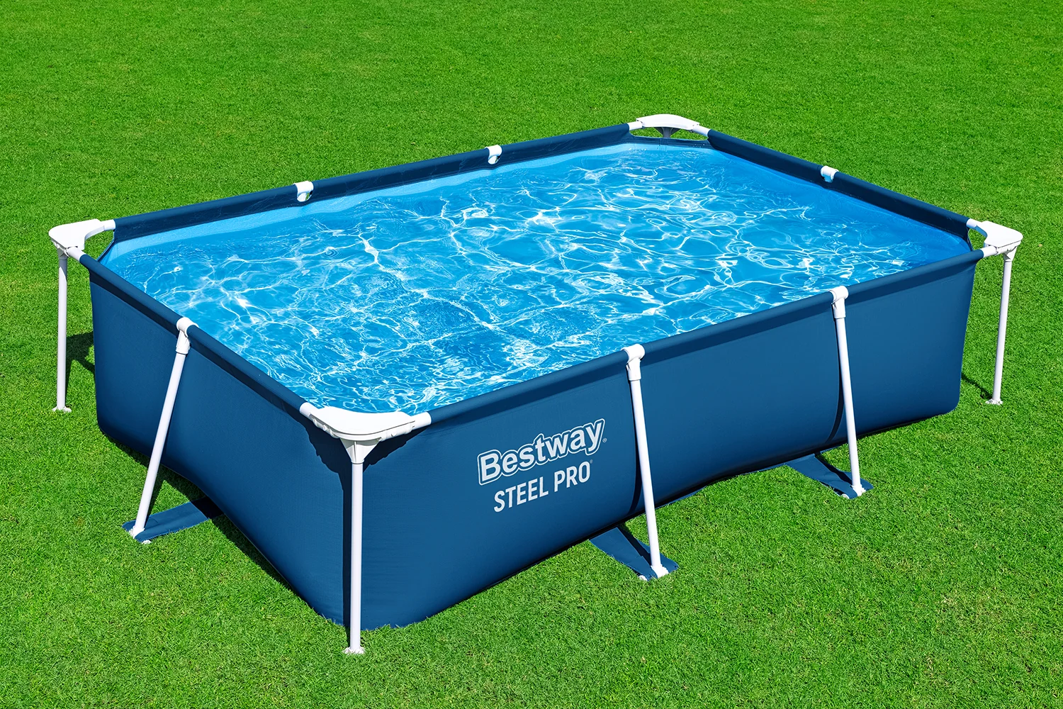 Steel Pro® Frame Pool ohne Pumpe 259 x 170 x 61 cm, dunkelblau, eckig