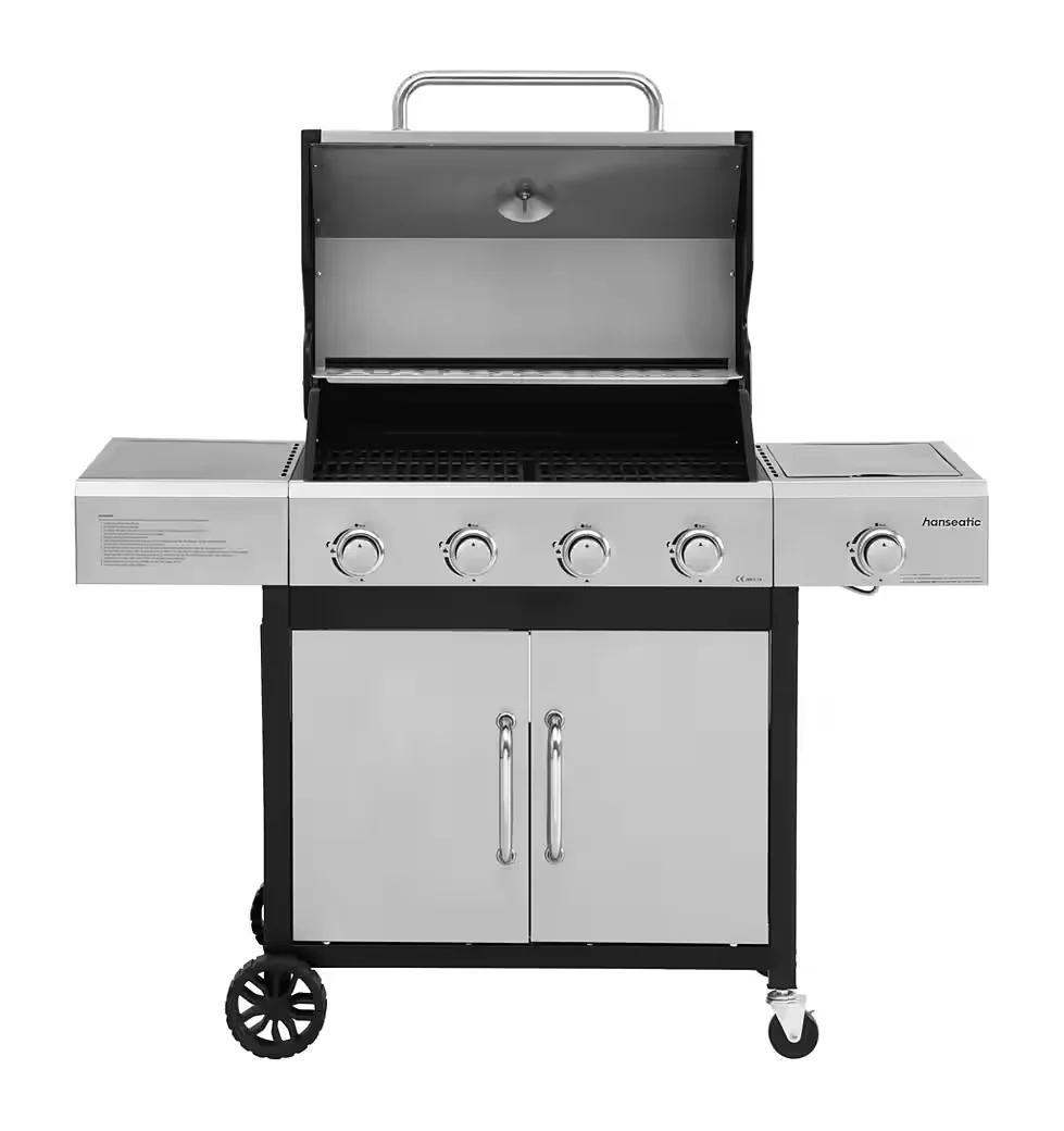 Gasgrill Rockford 4 Brenner und Seitenbrenner 14 5 kW Gesamt BBQ
