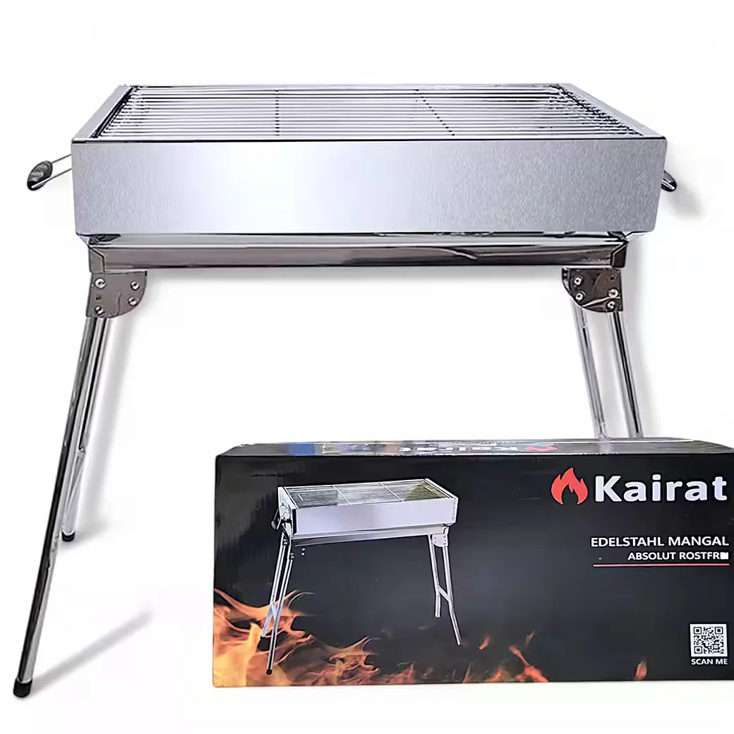 Holzkohlegrill Mangal Kairat Schaschlikgrill mit 10 Spießen & 230 V Motor