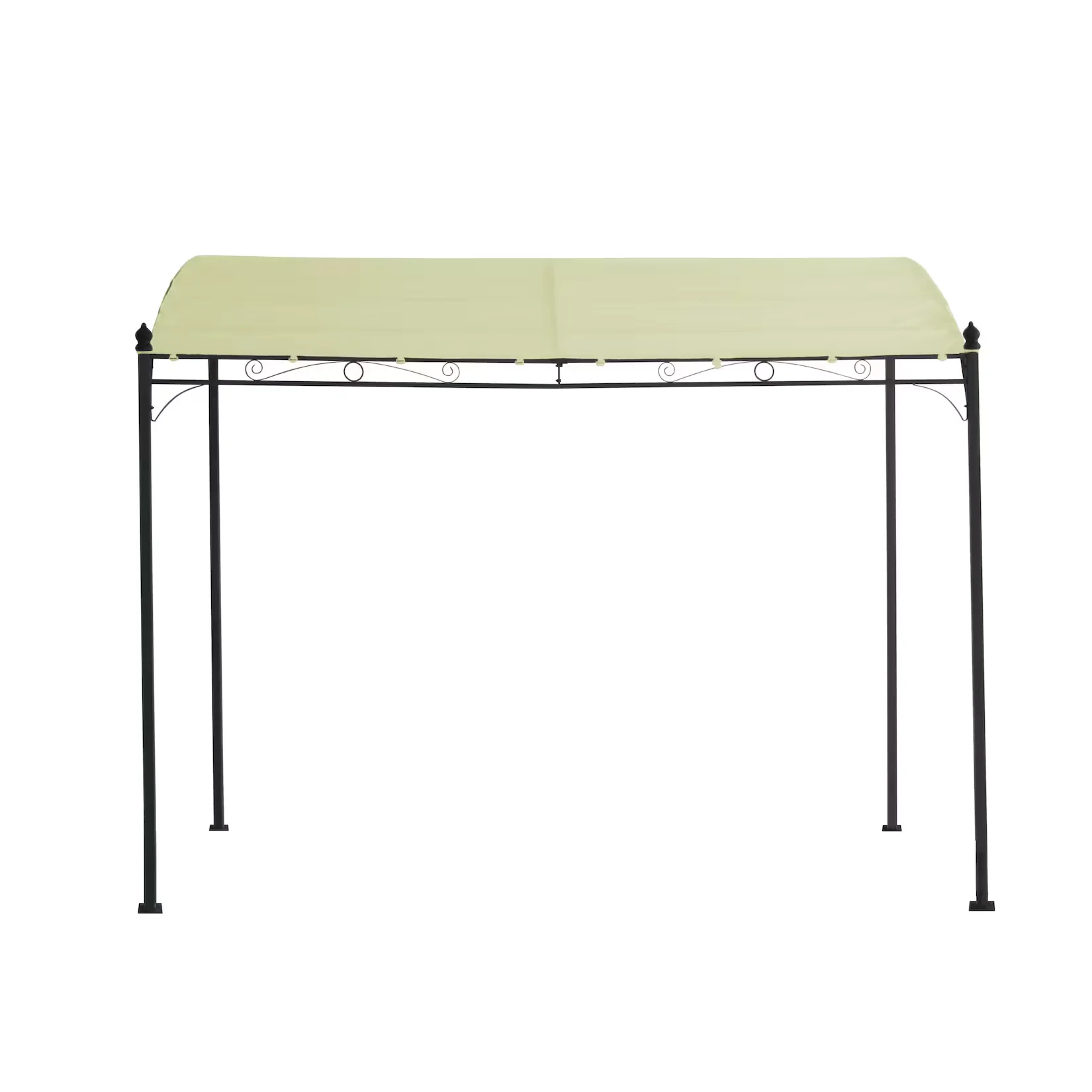 DEGAMO Anbaupavillon MANTOVA 3x2,5 Meter, Stahl dunkel, Plane PVC-beschichtet écru