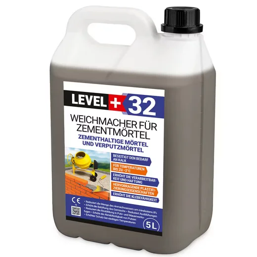 LEVEL+ Weichmacher für Mörtel und Beton L+32 flüssig 5L ersetzt Kalk