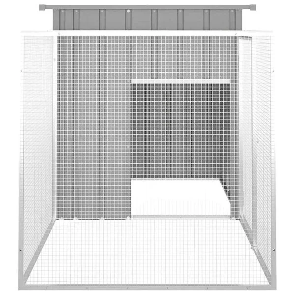vidaXL Hühnerkäfig Grau 200x91x100 cm Verzinkter Stahl Außengehege