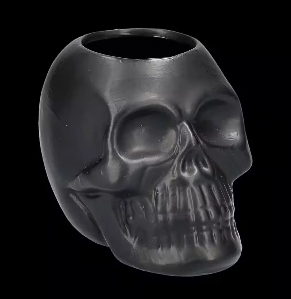 FIGUREN SHOP GMBH Zahnputzbecher schwarzer Totenkopf Gothic Fantasy