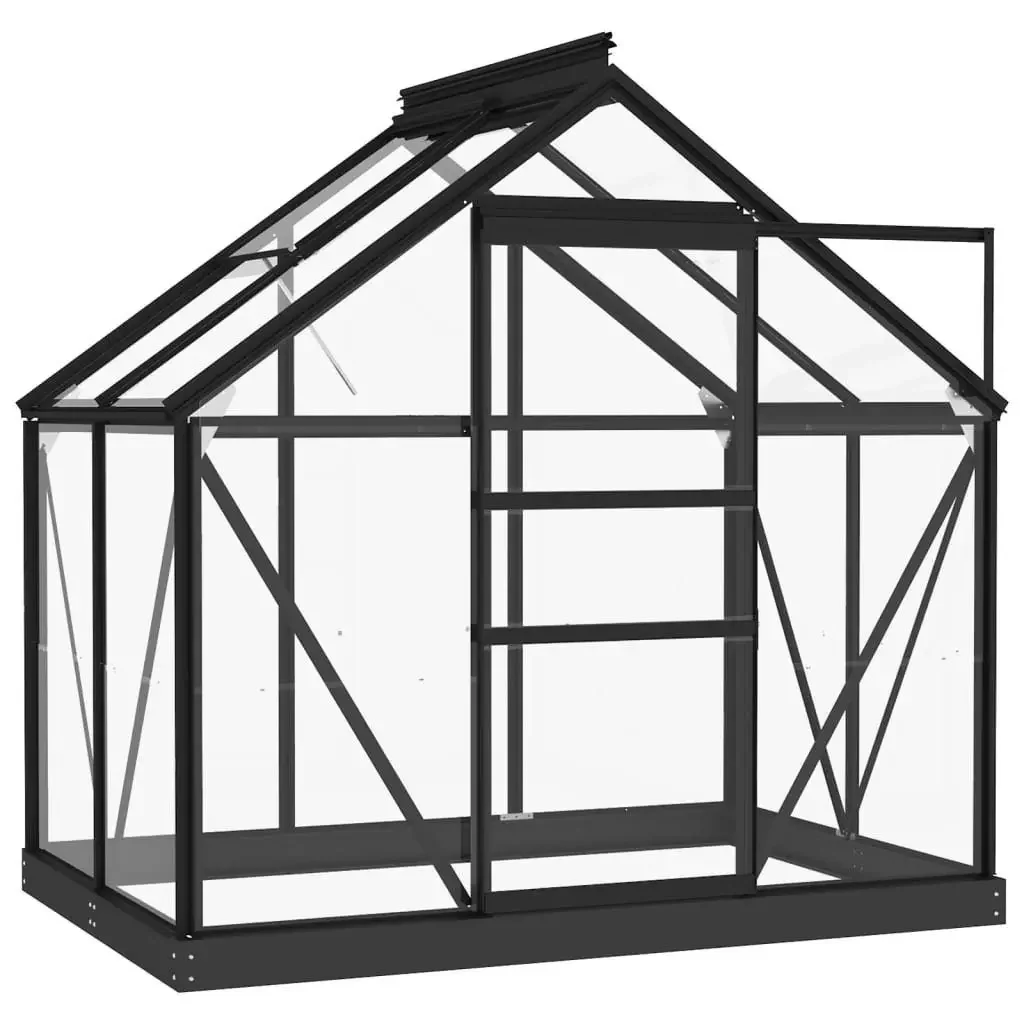 vidaXL Gewächshaus Glas Anthrazit 155x103x191 cm Aluminium Treibhaus