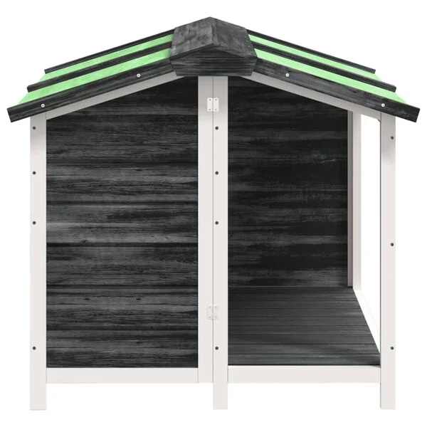 vidaXL Hundehütte Grau Outdoor 96x87x80,5 cm Massivholz Kiefer