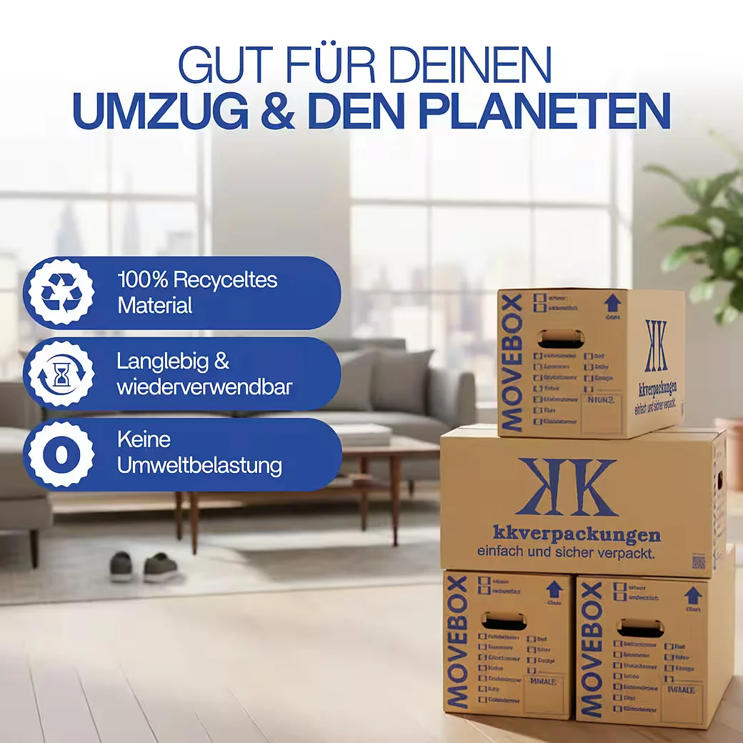 KK VERPACKUNGEN Movebox 2-welliger Umzugskarton 10er-Set 40kg Braun