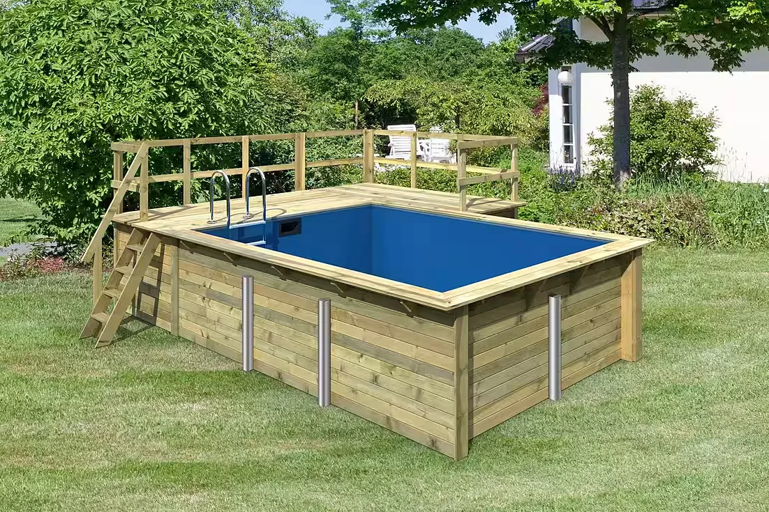 Rechteckpool Holzpool Roma B Gartenpool Swimmingpool