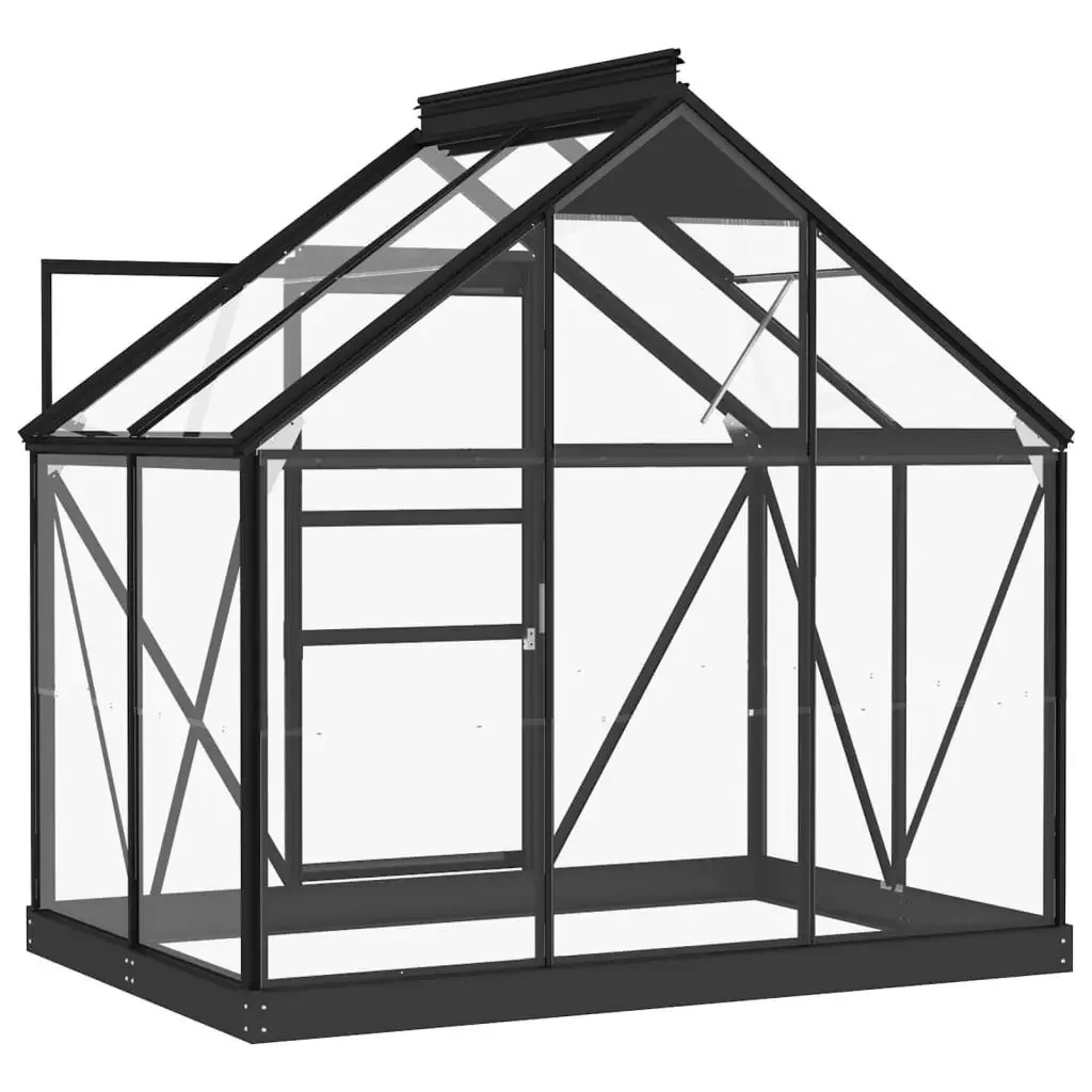 vidaXL Gewächshaus Glas Anthrazit 155x103x191 cm Aluminium Treibhaus