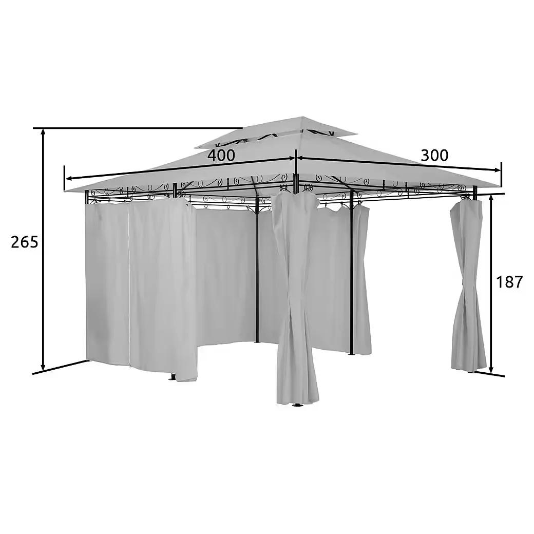 TECTAKE Gartenpavillon Partyzelt für Garten und Terrasse