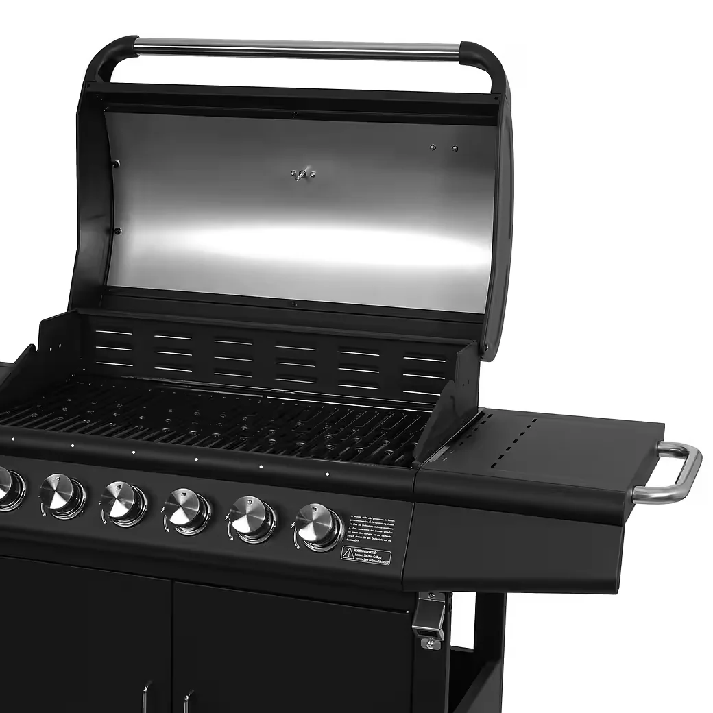 Gasgrill RED 6 plus 1 Piezozündung Grillspießauflage mit Fettwanne BBQ