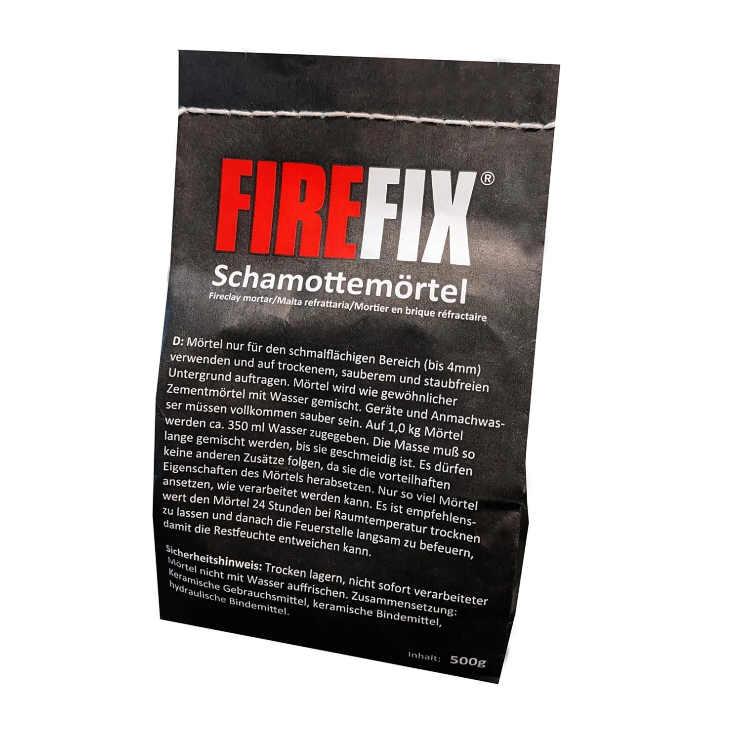 Firefix Schamottemörtel 500 g feuerfest für Ofen und Kamin Reparatur