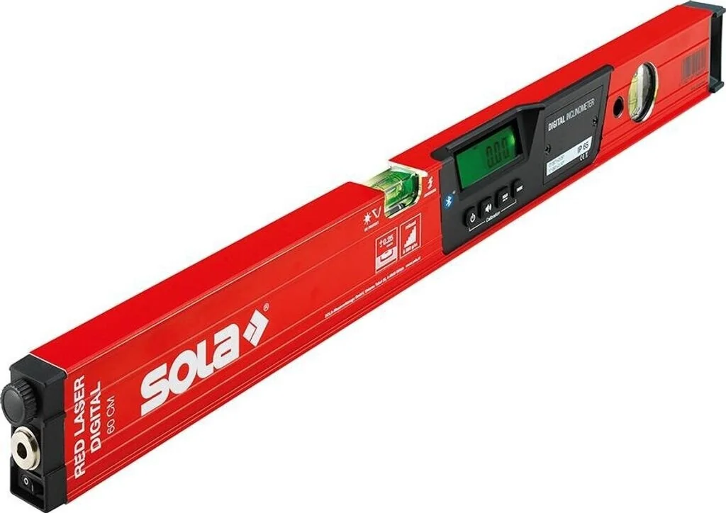 SOLA Wasserwaage RED 60 digital, Laser, App-fähig, 60cm, Neigungsmesser, beleuchtete drehbare Anzeige