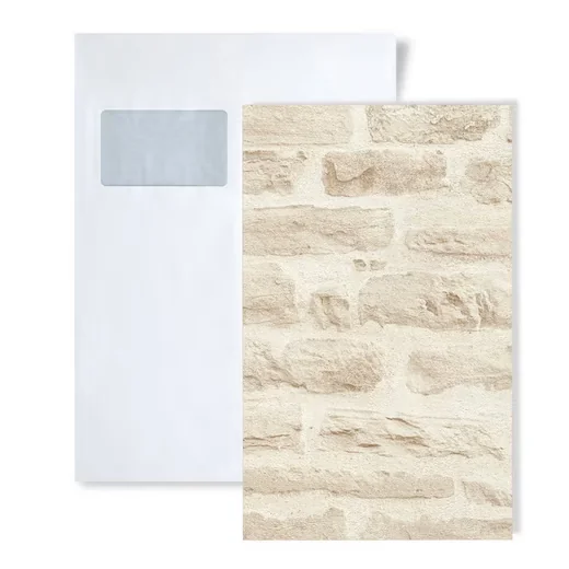 PROFHOME Vliestapete Musterstück DIN A4 Steinoptik beige creme matt