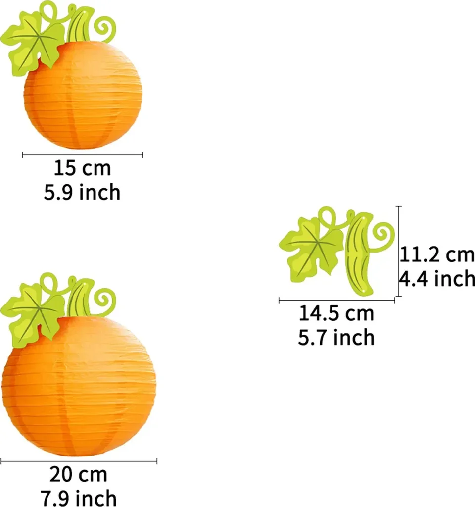 Halloween Kürbis-Papierlaterne zum Aufhängen orange Deko innen außen