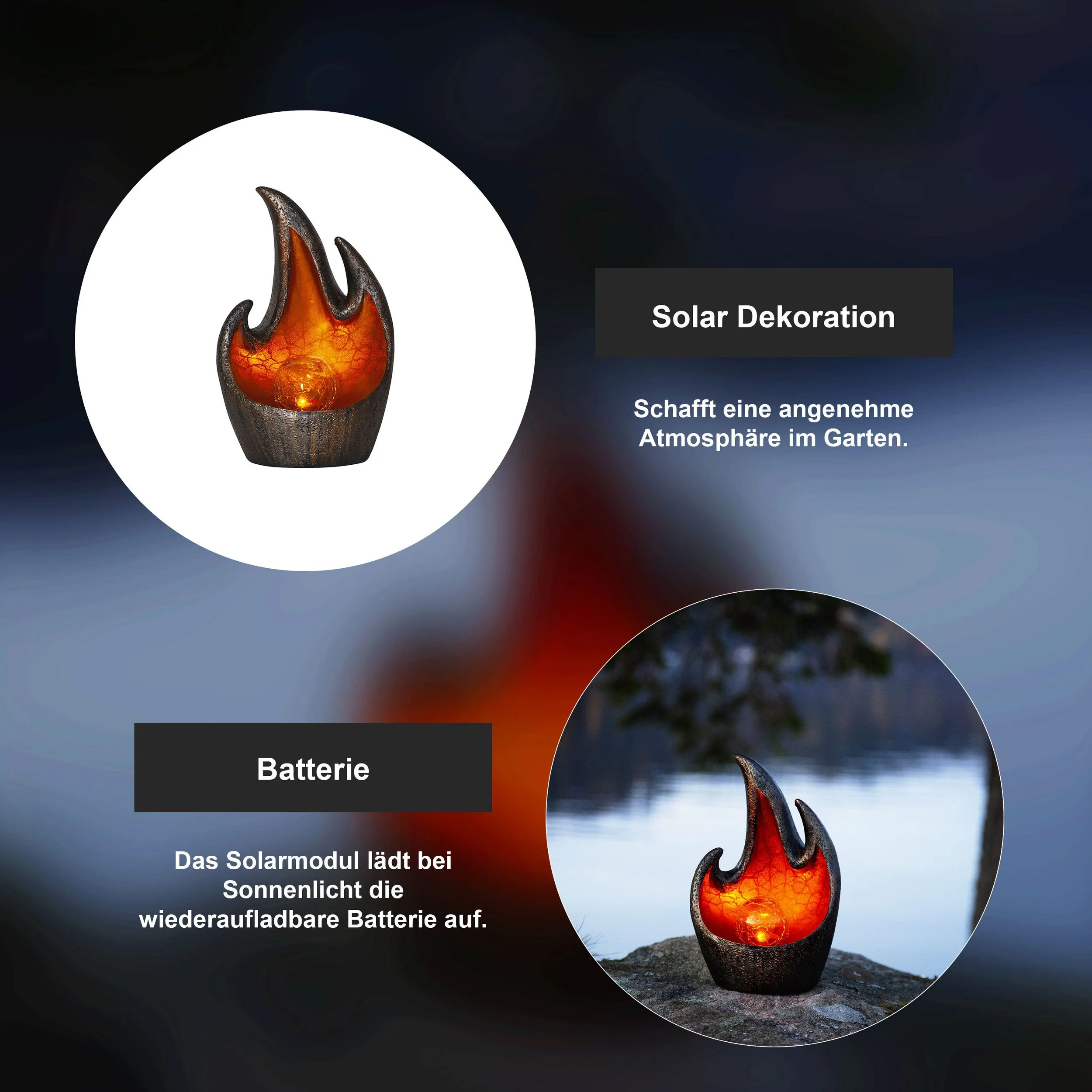 STAR TRADING LED Solarleuchte Melilla Garten Dekoration Außenbereich