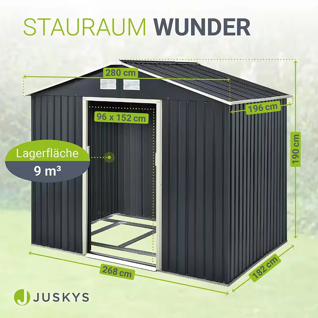 JUSKYS Gartenhaus XL Gerätehaus wetterfest für Gartenwerkzeug