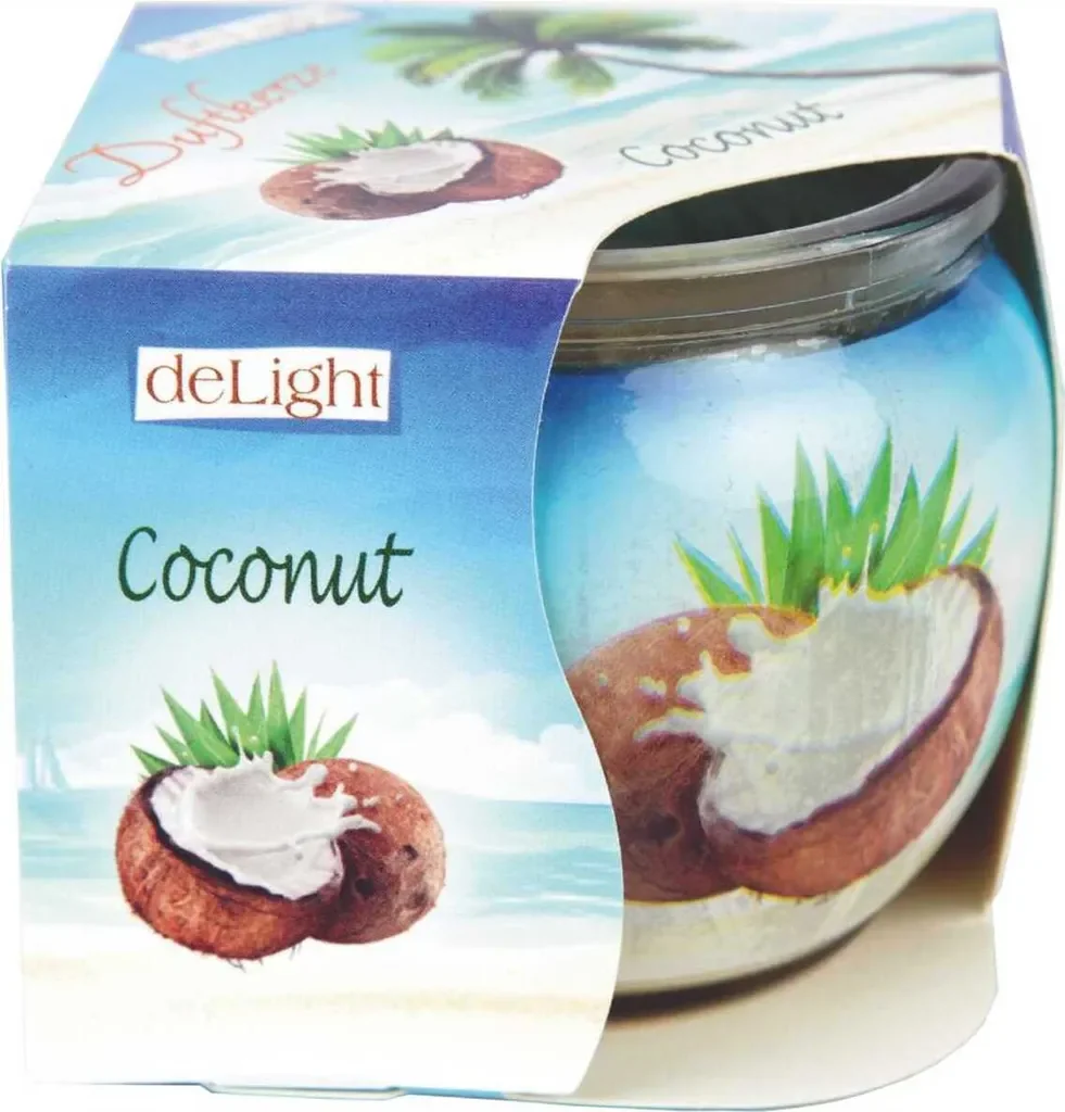 Duftkerze Motiv im Glas Coconut lange Brenndauer angenehmer Duft