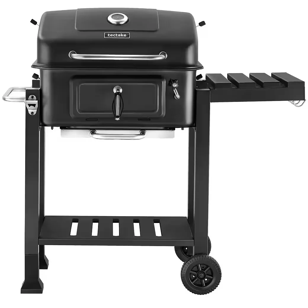 BBQ Holzkohlegrill mit 2 Rädern regulierbare Luftzufuhr 110x64x104 cm