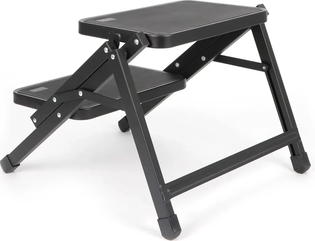 Wiltec Camping Doppeltrittstufe Stahl 2 Stufen bis 200 kg Trittleiter