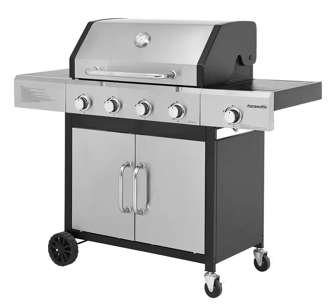 Gasgrill Rockford 4 Brenner und Seitenbrenner 14 5 kW Gesamt BBQ