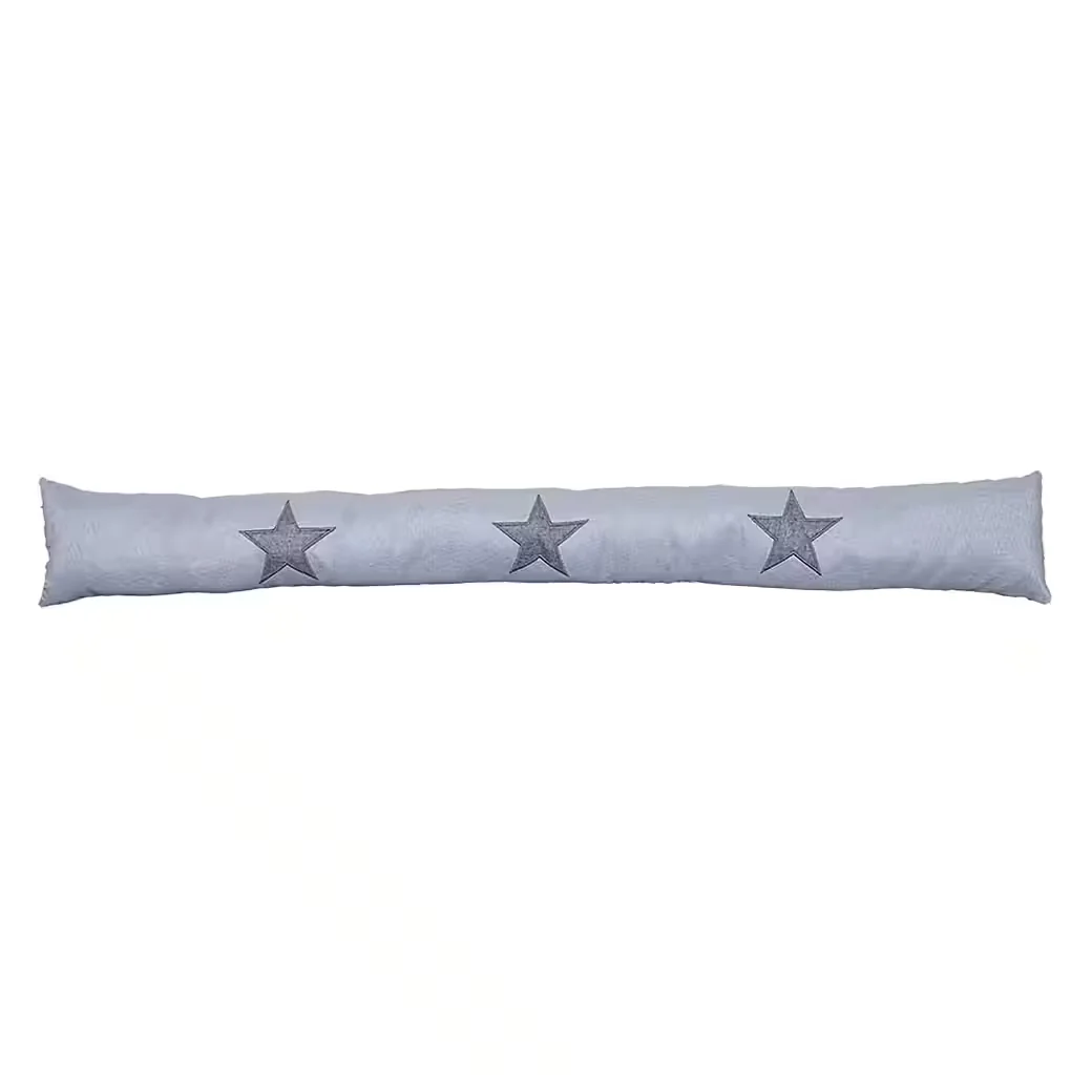 MOJAWO Zugluftstopper Bodentürstopper 90x12 cm Sterne grau Türdichtung