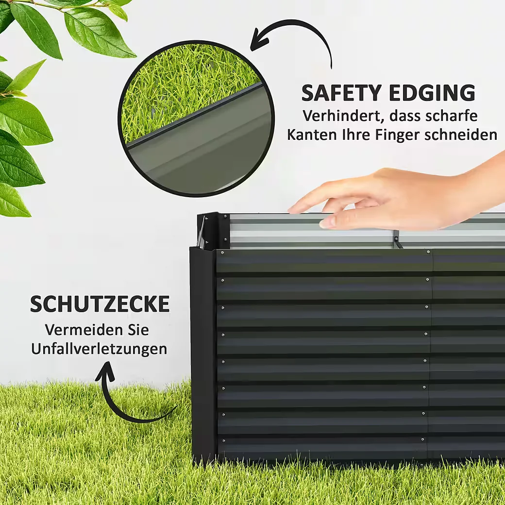 Hochbeet 2er Set Pflanzkasten extra tief Metall 120x60x60 cm Garten